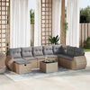 vidaXL Set Divano da Giardino 9 pz con Cuscini Beige in Polyrattan