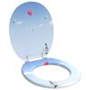 vidaXL Sedile per toilette con chiusura morbida Blu 44 x 38 cm
