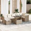 vidaXL Set Divano da Giardino 8 pz con Cuscini Beige in Polyrattan