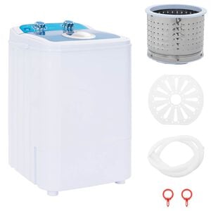 vidaXL Mini lavatrice con vasca singola 4,6 kg Blu e Bianco