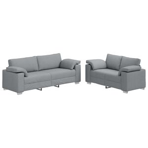 vidaXL Divano 2 pcs Grigio chiaro 219 x 80 x 82 cm Tessuto