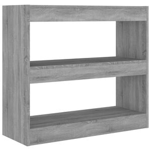 vidaXL Libreria/Divisorio Grigio Sonoma 80x30x72 cm