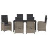 vidaXL Set da Pranzo per Giardino con cuscino 7 pcs Grigio polyrattan