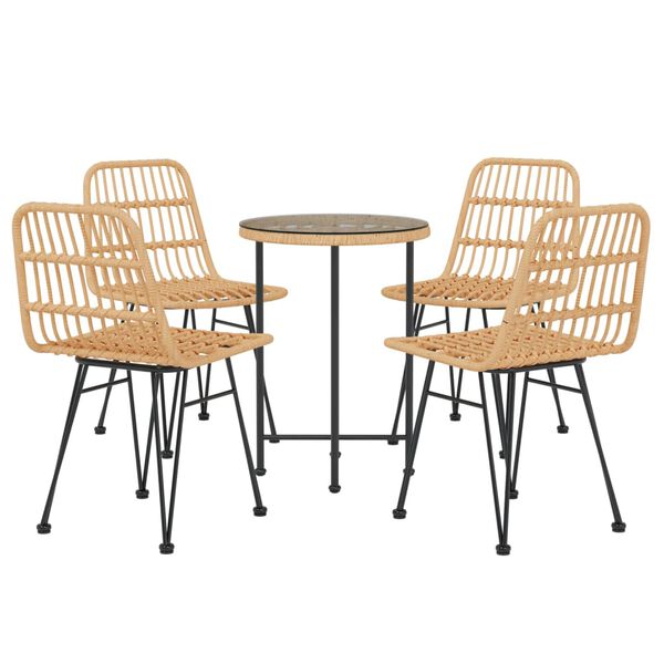 vidaXL Set da Pranzo da Giardino 5 pz in Polyrattan