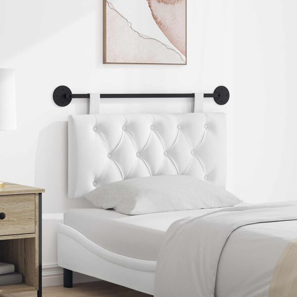 vidaXL Testata appesa Bianco 100 x 55 x 7 cm Tessuto