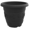 vidaXL Vaso Rotondo per Fiori 6 pcs Nero &Oslash; 26 x 21.5 cm Plastica