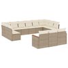 vidaXL Set Divano da Giardino 13 pz con Cuscini Beige in Polyrattan
