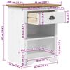 vidaXL Comodino BODO 53x38,5x67 cm in Legno Massello di Pino Marrone
