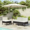vidaXL Sedie da Giardino 3 pz con Cuscini in Polyrattan Nere