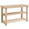 vidaXL Scarpiera 2 in 1 con Panca in Legno Massello di Abete