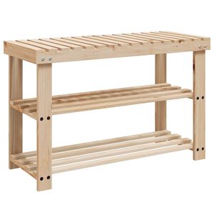 vidaXL Scarpiera 2 in 1 con Panca in Legno Massello di Abete