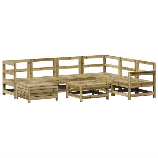 vidaXL Set Divani da Giardino 8 pz in Legno Impregnato di Pino