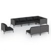 vidaXL Divani da Giardino 8 pz con Cuscini in Polyrattan Grigio Scuro