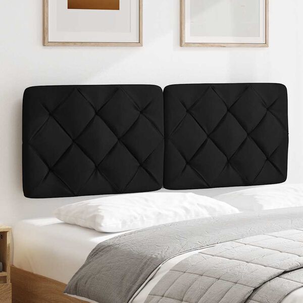 vidaXL Cuscino Testiera Nero 140 cm in Tessuto