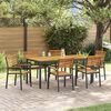 vidaXL Set da Pranzo per Giardino 7 pcs Nero Legno di Acacia Massello