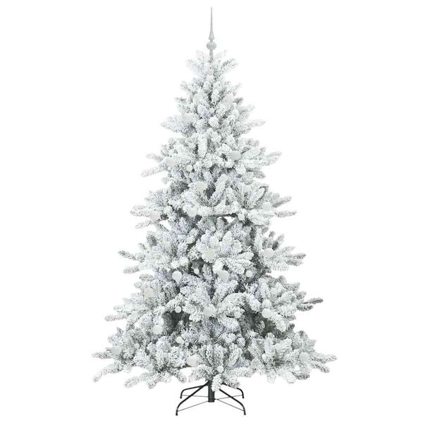 vidaXL Albero di Natale Artificiale con Rami Pieghevoli Bianco 210 cm