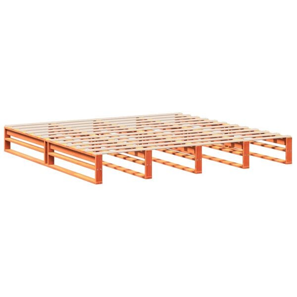 vidaXL Letto senza Materasso Marrone Cera 200x200 cm in Legno di Pino