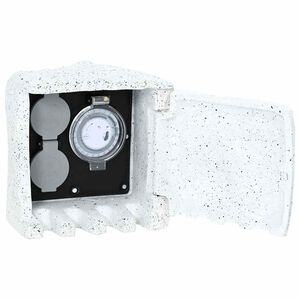 vidaXL Presa Elettrica da Giardino in Pietra Falsa con Timer