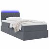 vidaXL Letto con contenitore e LED Grigio scuro 90 x 190 cm Velluto