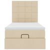 vidaXL Struttura Letto Pouf con Materasso Crema 100x200 cm in Tessuto