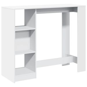vidaXL Tavolo Bar con Ripiano Bianco 124x46x103,5 cm in Truciolato