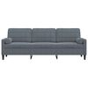 vidaXL Divano a 3 Posti con Cuscini Grigio Scuro 210 cm in Velluto