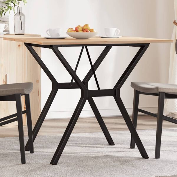 vidaXL Tavolo da Pranzo Telaio a Y 80x80x75 cm Legno Pino e Acciaio