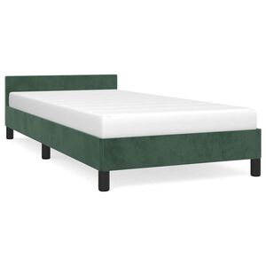 vidaXL Giroletto senza Materasso Verde Scuro 100x200 cm in Velluto