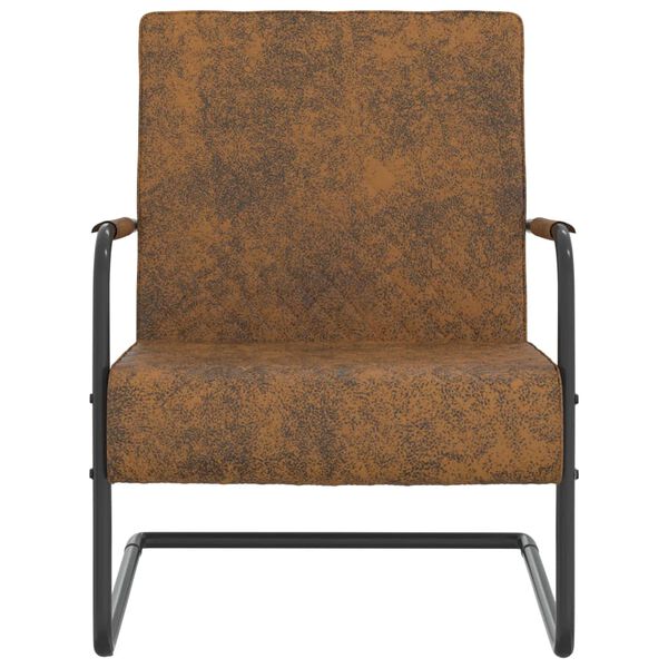 vidaXL Sedia a Sbalzo Marrone in Tessuto