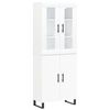 vidaXL Credenza Bianca 69,5x34x180 cm in Legno Multistrato
