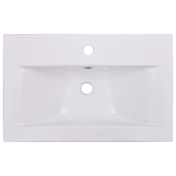 vidaXL Lavabo da Incasso 61x39,5x18,5 cm in Ceramica Bianco