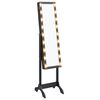 vidaXL Specchio Autoportante con LED Nero 34x37x146 cm