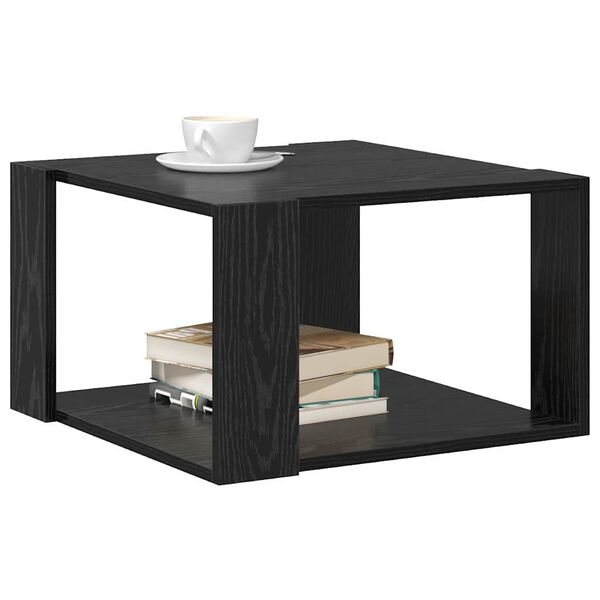 vidaXL Tavolino da salotto Rovere Nero 51,5 x 51,5 x 30 cm
