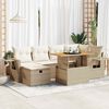 vidaXL Set Divano da Giardino 8 pz con Cuscini Beige Polyrattan Acacia