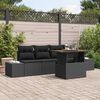 vidaXL Set Divano da Giardino con archiviazione 5 pcs Nero Poly Rattan