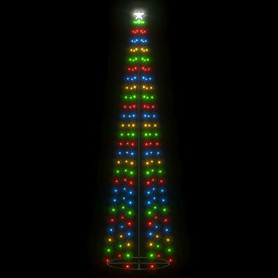 vidaXL Albero di Natale a Cono con 136 LED Colorati 70x240 cm