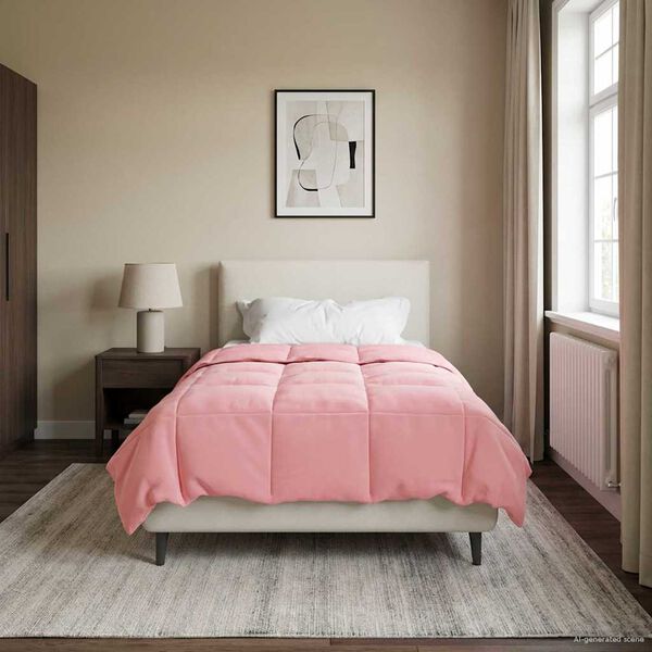 vidaXL Piumone Completo Annuale Rosa 155 x 200 cm Microfibra