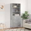 vidaXL Credenza Grigio Cemento 69,5x34x180 cm in Legno Multistrato