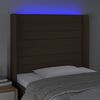 vidaXL Testiera a LED Marrone Scuro 93x16x118/128 cm in Tessuto