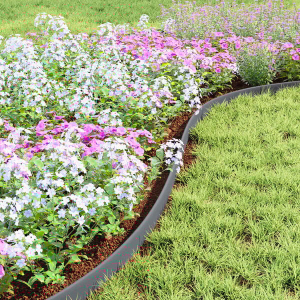 vidaXL Bordure per prato Grigio 3000 x 4 x 5 cm Plastica