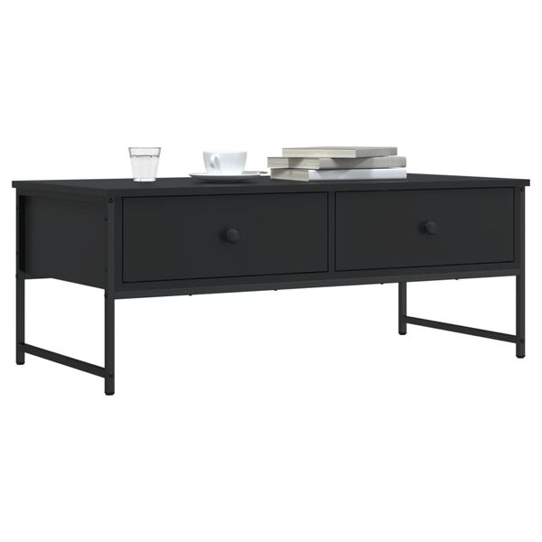 vidaXL Tavolino da Salotto Nero 101x49x39,5 cm in Legno Multistrato
