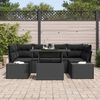 vidaXL Set Divano da Giardino con cuscino 7 pcs Nero