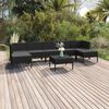 vidaXL Set Divani da Giardino 8 pz con Cuscini in Polyrattan Nero