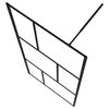 vidaXL Parete per Doccia Walk-in in Vetro Temperato Nera 90x195 cm