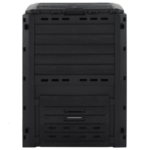 vidaXL Compostiera da Giardino Nera 280 L in Polipropilene