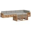 vidaXL Set di divani da esterno 8 pcs Grigio Naturale e Chiaro