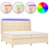 vidaXL Letto a Molle Materasso e LED bianco 200x200cm in Tessuto