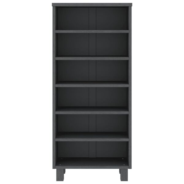 vidaXL Mobile CD HAMAR Grigio Scuro 45x18x100 cm in Legno di Pino