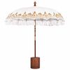 vidaXL Ombrello balinese con base Crema e Marrone &Oslash; 210-220 cm