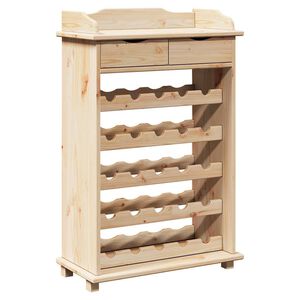 vidaXL Portabottiglie Naturale 58 x 28 x 90 cm Legno di Pino Massello